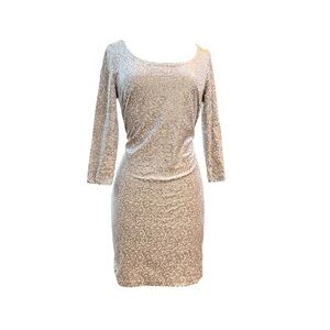 Silver Sequin Bodycon Dress – Size M